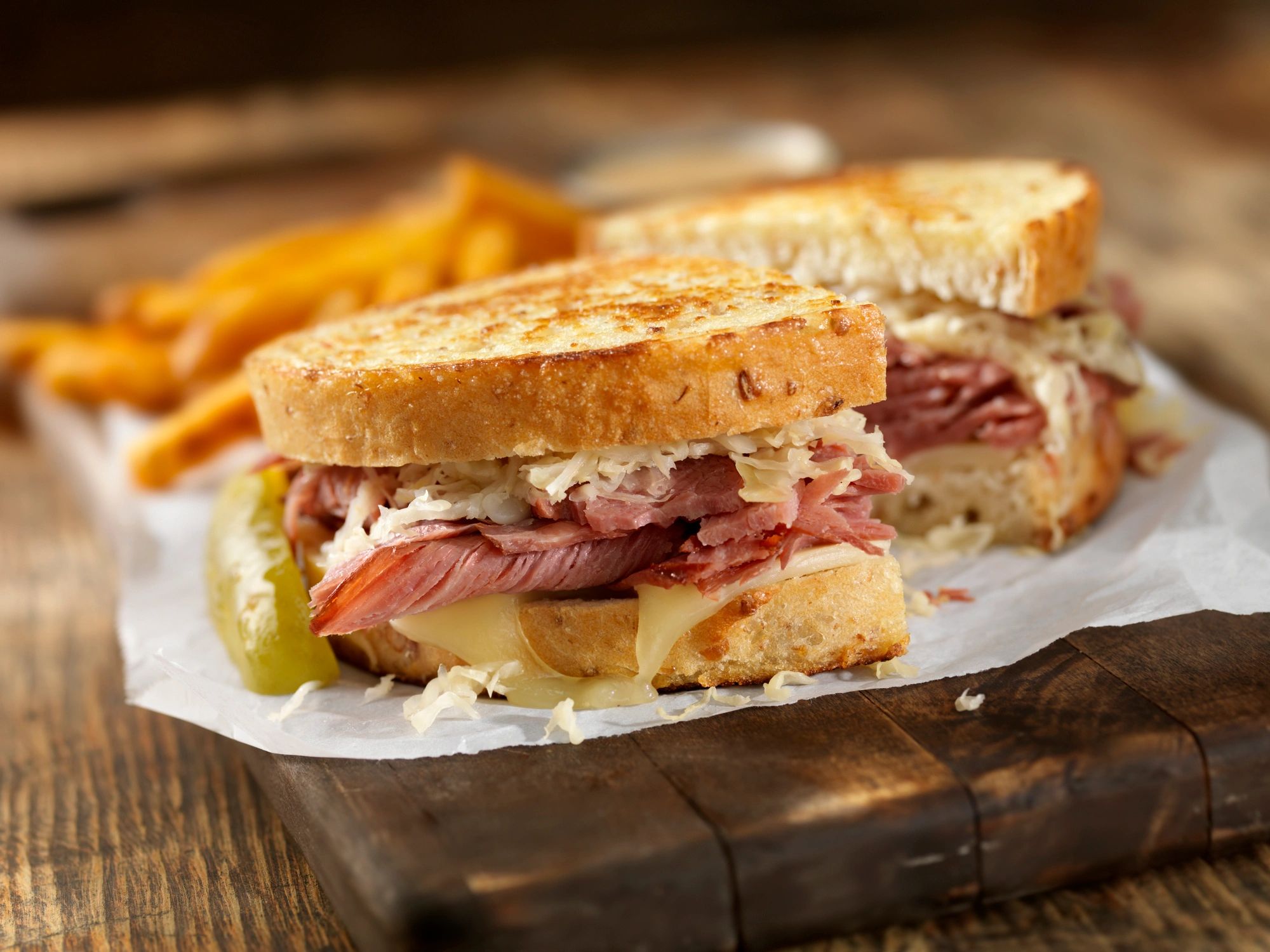 Toasted deli-style sandwich on a plate